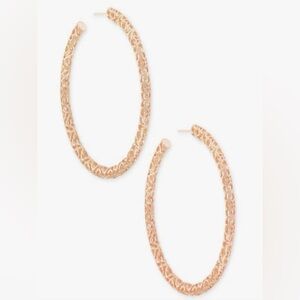 BNWT KENDRA SCOTT SIGNATURE ROSE GOLD HOOP EARRINGS